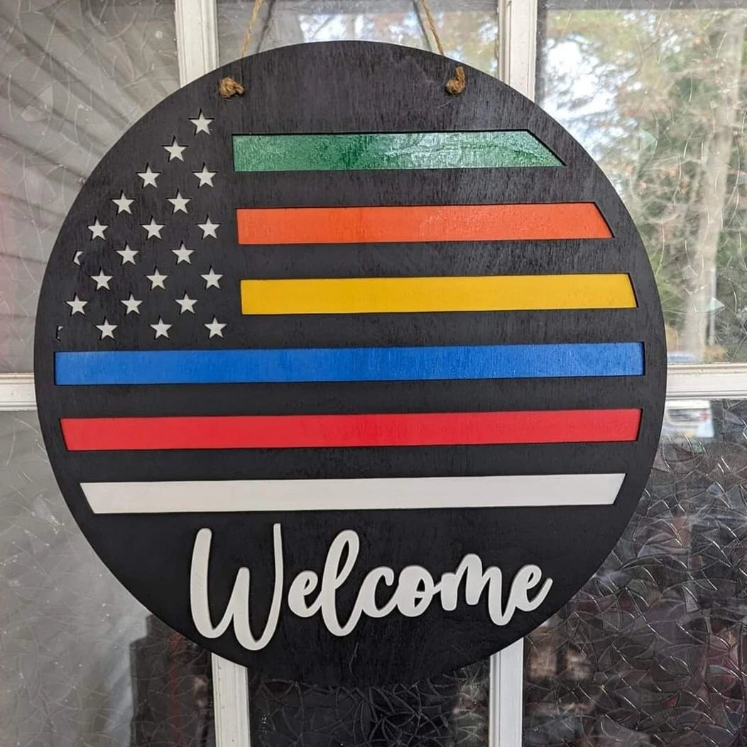 Thin Line Welcome sign