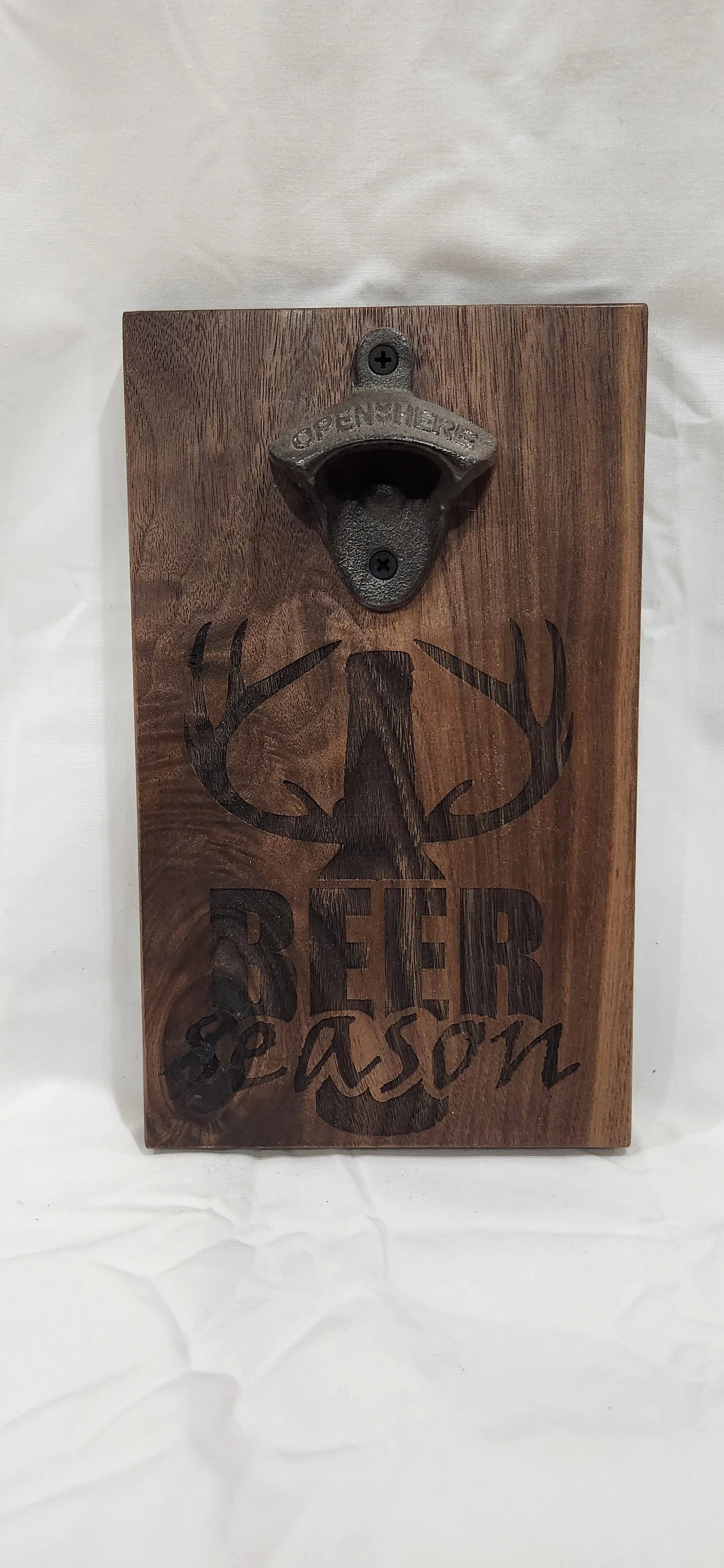 Magnetic engraved bottle opener