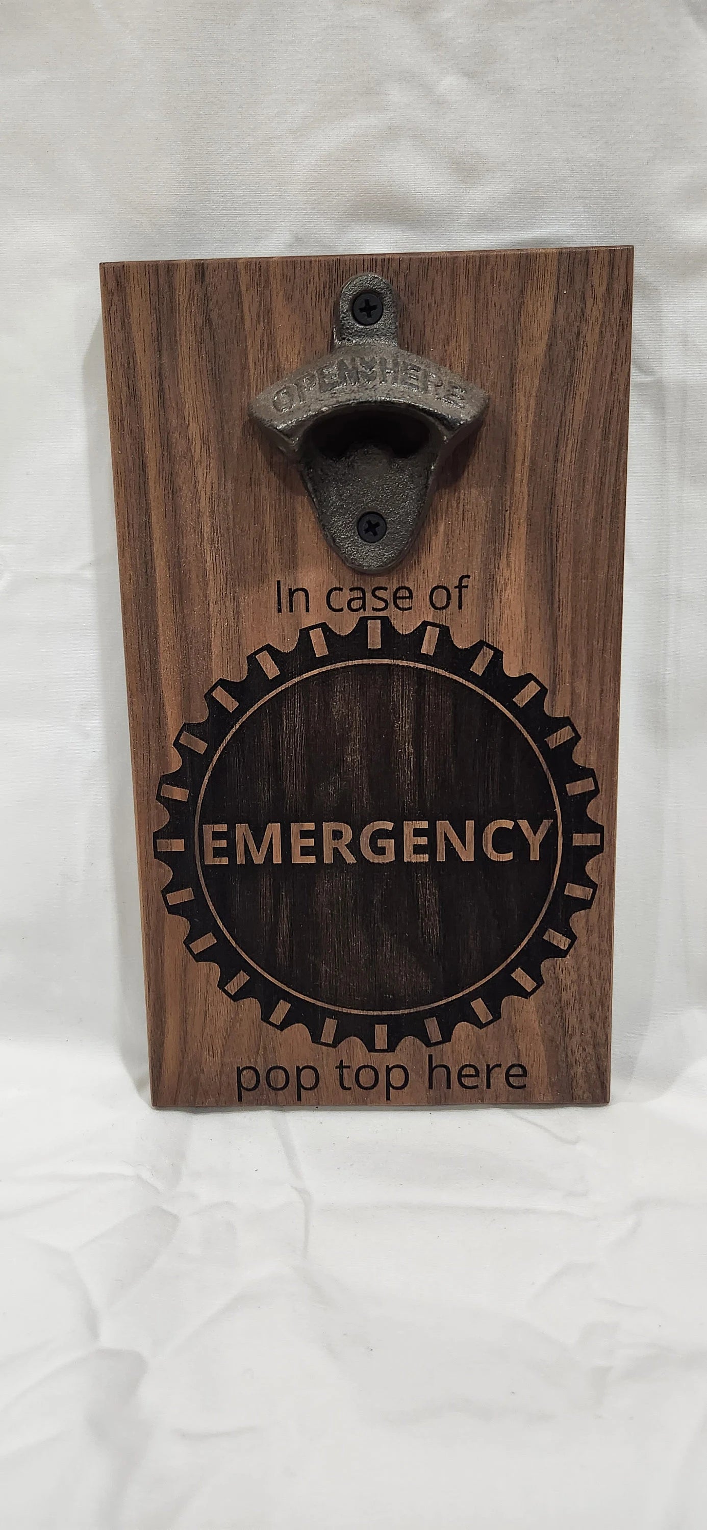 Magnetic engraved bottle opener