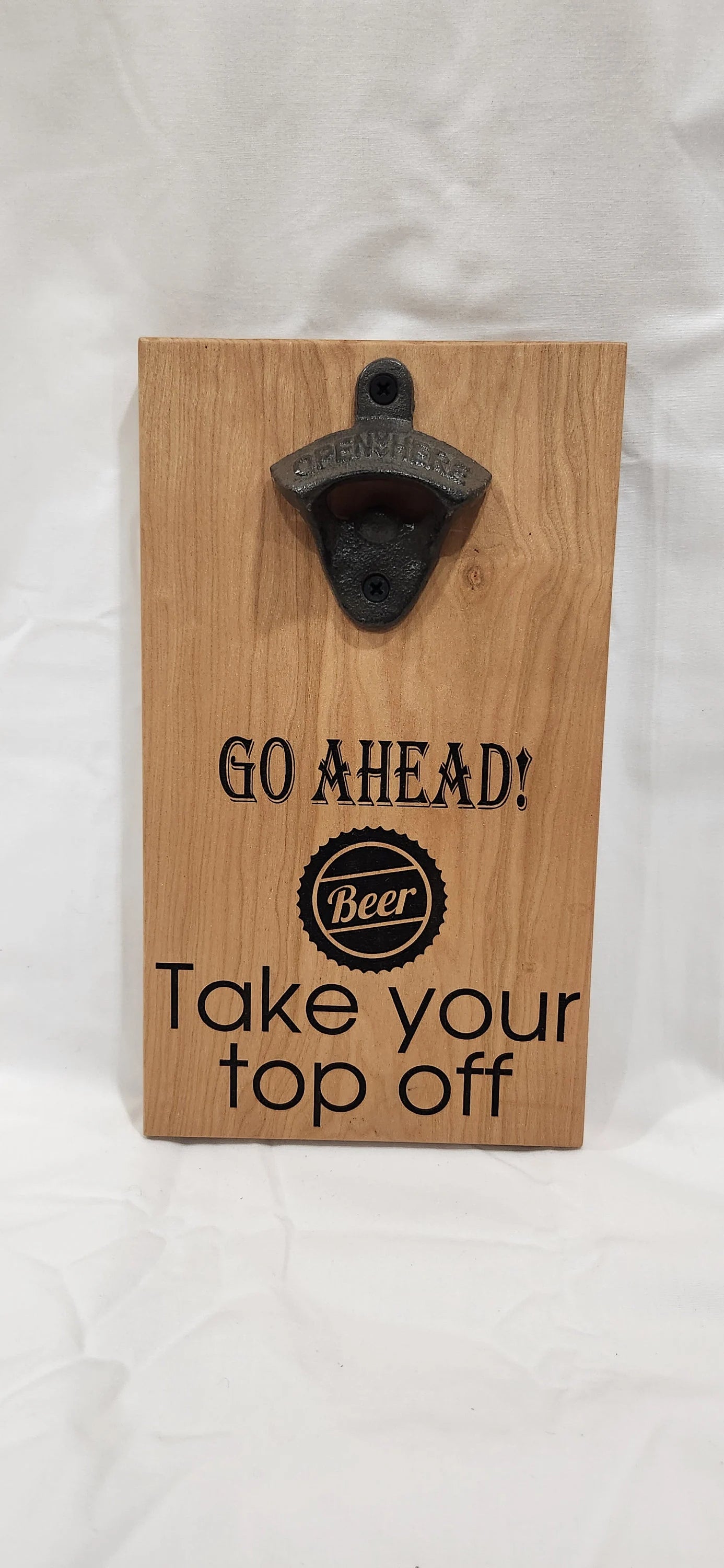 Magnetic engraved bottle opener